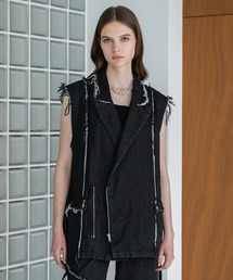 selle glant | FRINGE DENIM DOUBLE GILET VEST/フリンジデニムダブルジレベスト(ベスト)