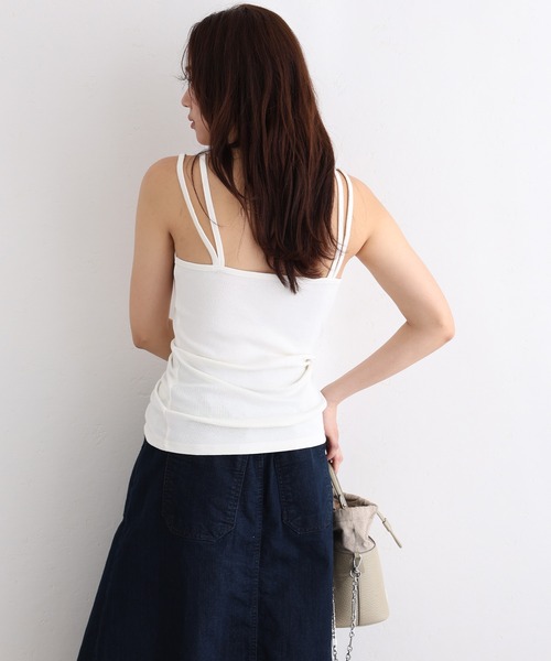 ElegChic(エレグシック)の「フライスフロント紐キャミソール(キャミソール・レディース・カーキ/オフホワイト/ブラック/チャコールグレー/杢グレー/グレイッシュベージュ・3L/4L/M/L/XL)」の21枚目の写真