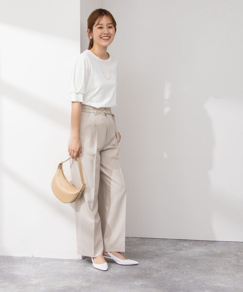 NOLLEY’S Sophi（ノーリーズソフィ）の「タックスリーブプルオーバーカットソー（Tシャツ/カットソー・レディース・ベビーピンク/ブラック/オフホワイト・38）」の7枚目の写真