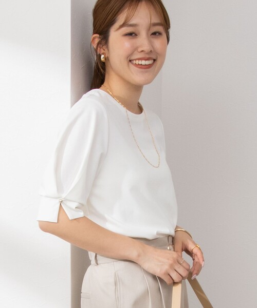 NOLLEY’S Sophi（ノーリーズソフィ）の「タックスリーブプルオーバーカットソー（Tシャツ/カットソー・レディース・ベビーピンク/ブラック/オフホワイト・38）」の8枚目の写真