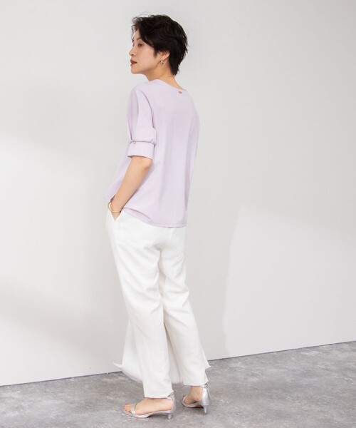 NOLLEY’S Sophi（ノーリーズソフィ）の「タックスリーブプルオーバーカットソー（Tシャツ/カットソー・レディース・ベビーピンク/ブラック/オフホワイト・38）」の14枚目の写真