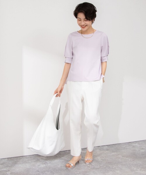 NOLLEY’S Sophi（ノーリーズソフィ）の「タックスリーブプルオーバーカットソー（Tシャツ/カットソー・レディース・ベビーピンク/ブラック/オフホワイト・38）」の15枚目の写真