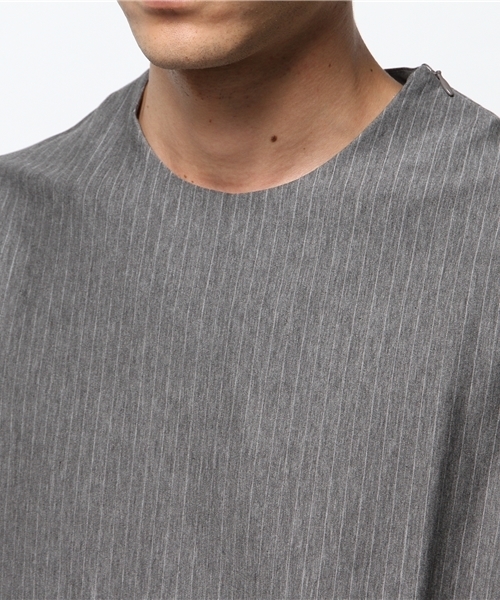 Lui's（ルイス）の「Lui's(ルイス) カットストライププルオーバーカットソー（Tシャツ/カットソー・メンズ・グレー/ネイビー・MEDIUM/SMALL）」の6枚目の写真