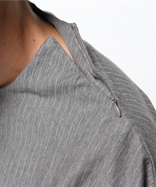 Lui's（ルイス）の「Lui's(ルイス) カットストライププルオーバーカットソー（Tシャツ/カットソー・メンズ・グレー/ネイビー・MEDIUM/SMALL）」の9枚目の写真