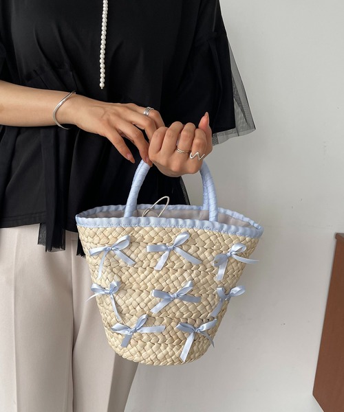 完売品　pinkhouseかごバッグ　リボン巾着　ピンクハウス 完売品pinkhouseかごバッグリボン巾着ピンクハウス