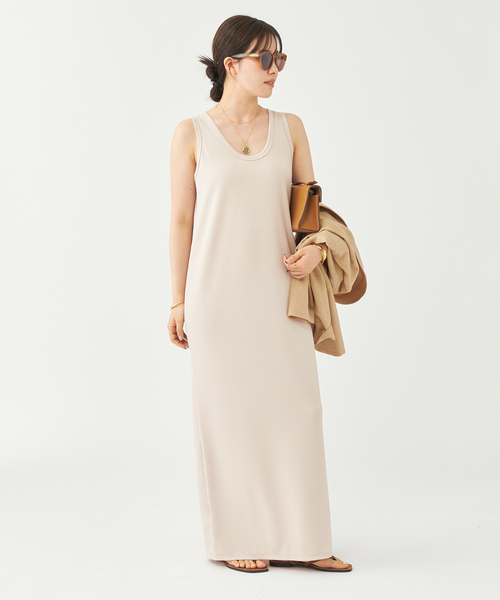 plage（プラージュ）の「《追加》リブタンクワンピース（ワンピース・レディース・ブラック/チャコールグレー/アイボリー・36/38）」の5枚目の写真