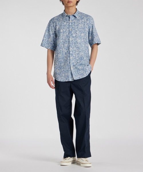 Paul Smith COLLECTION（ポールスミスコレクション）の「ペインテッドポピープリント シャツ / 144369 284（シャツ/ブラウス・メンズ・ブルー/グレイッシュブルー/ベージュ・LARGE/MEDIUM/SMALL/X-LARGE）」の4枚目の写真