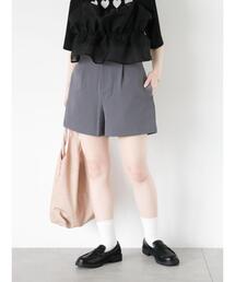 ehka sopo | タックハイウエストショートパンツ(その他パンツ)