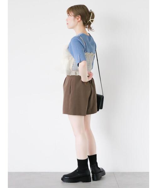 ehka sopo(エヘカソポ)の「タックハイウエストショートパンツ(その他パンツ・レディース・ベージュ/ブラック/モカ/グレー・F)」の21枚目の写真
