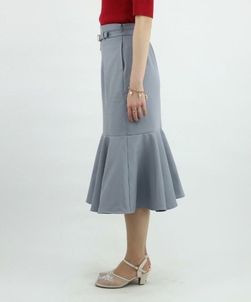 an another angelus(アンアナザーアンジェラス)の「ゴールドバックルベルト付きマーメイドスカート/ananotherangelus(スカート・レディース・グレー/ブラック×ホワイト・FREE)」の20枚目の写真