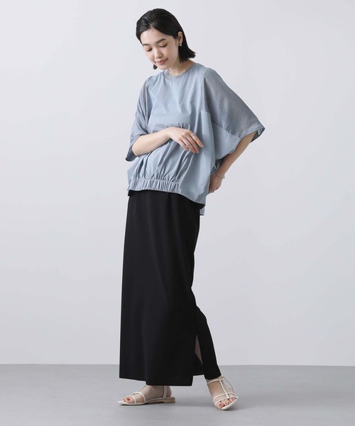 Gready Brilliant(グレディブリリアン)の「シアー切り替えドルマンカットソー(Tシャツ/カットソー・レディース・ブラック/ブルー・FREE)」の19枚目の写真