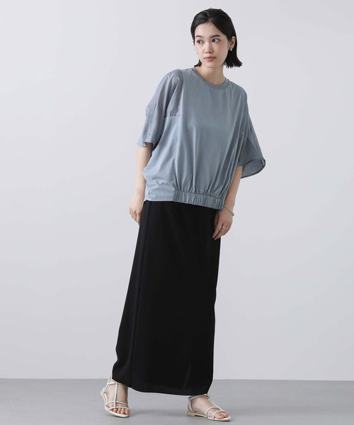 Gready Brilliant(グレディブリリアン)の「シアー切り替えドルマンカットソー(Tシャツ/カットソー・レディース・ブラック/ブルー・FREE)」の22枚目の写真