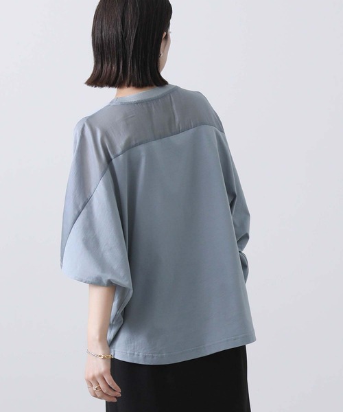 Gready Brilliant(グレディブリリアン)の「シアー切り替えドルマンカットソー(Tシャツ/カットソー・レディース・ブラック/ブルー・FREE)」の15枚目の写真