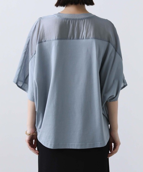 Gready Brilliant(グレディブリリアン)の「シアー切り替えドルマンカットソー(Tシャツ/カットソー・レディース・ブラック/ブルー・FREE)」の7枚目の写真