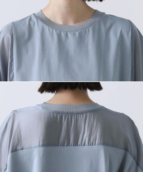 Gready Brilliant(グレディブリリアン)の「シアー切り替えドルマンカットソー(Tシャツ/カットソー・レディース・ブラック/ブルー・FREE)」の8枚目の写真