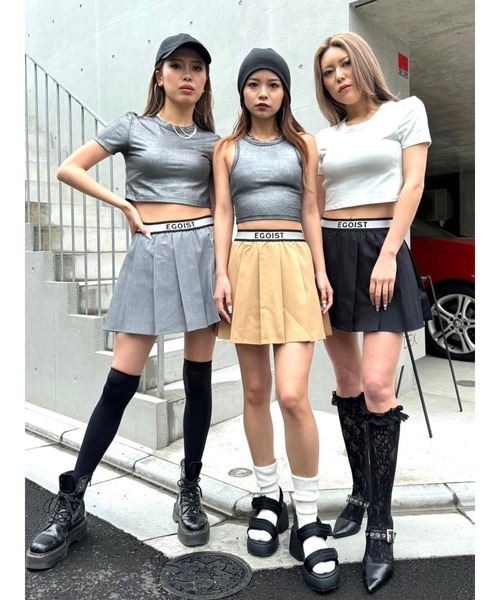 EGOIST（エゴイスト）の「ウエストロゴプリーツミニスカート（スカート・レディース・ベージュ/グレー/ブラック・FREE）」の20枚目の写真