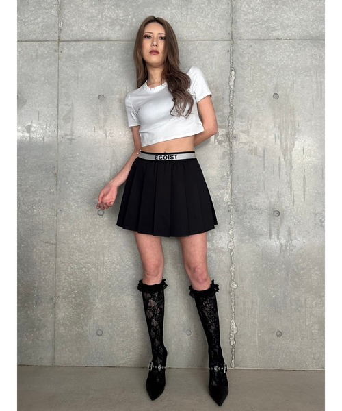 EGOIST（エゴイスト）の「ウエストロゴプリーツミニスカート（スカート・レディース・ベージュ/グレー/ブラック・FREE）」の22枚目の写真