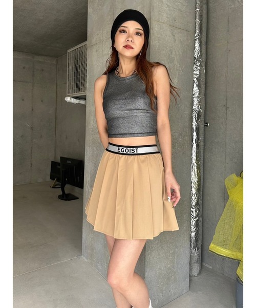 EGOIST（エゴイスト）の「ウエストロゴプリーツミニスカート（スカート・レディース・ベージュ/グレー/ブラック・FREE）」の13枚目の写真