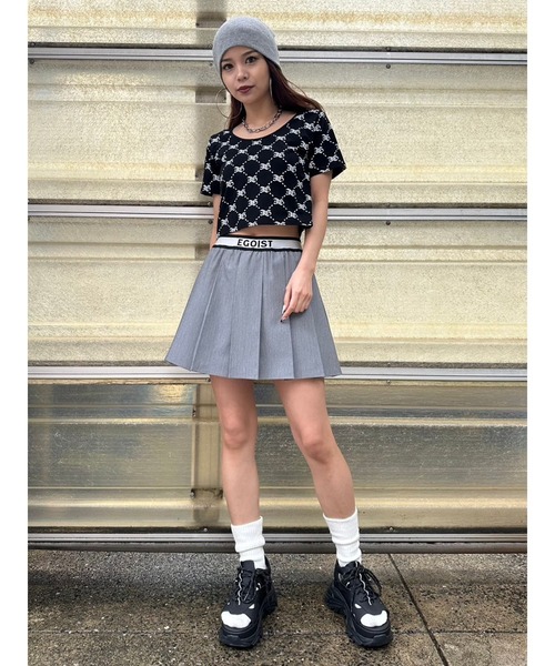 EGOIST（エゴイスト）の「ウエストロゴプリーツミニスカート（スカート・レディース・ベージュ/グレー/ブラック・FREE）」の10枚目の写真