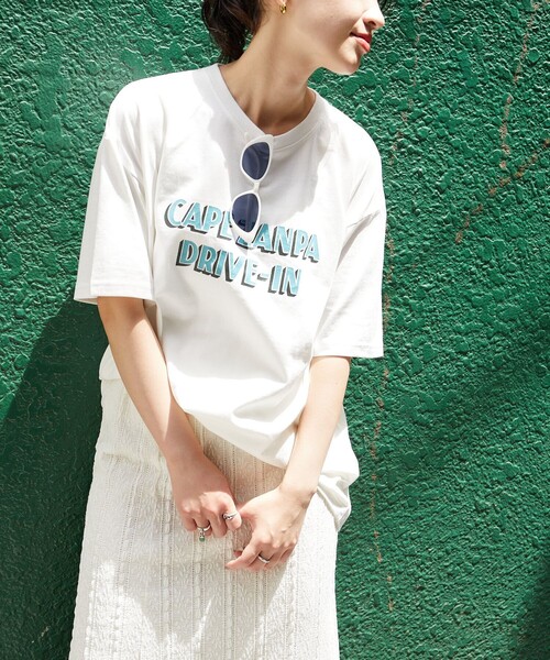 クロスプリント ホワイト Tシャツ 521901_L.jpg