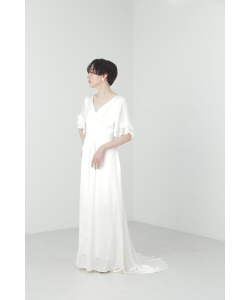 JILL STUART(ジルスチュアート)の「シルクサテンベルスリーブドレス(ドレス・レディース・ホワイト・2/0)」の4枚目の写真