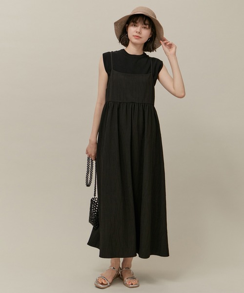 ROPE' PICNIC(ロペピクニック)の「バッグオープンキャミワンピース/リンクコーデ(ワンピース・レディース・ブラック/キナリ・38)」の16枚目の写真