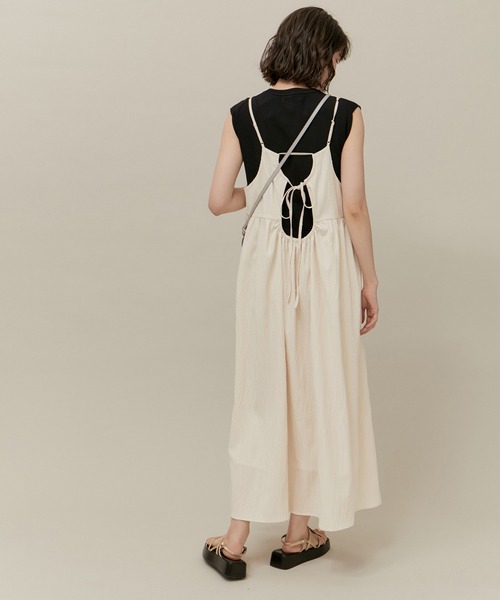 ROPE' PICNIC(ロペピクニック)の「バッグオープンキャミワンピース/リンクコーデ(ワンピース・レディース・ブラック/キナリ・38)」の14枚目の写真