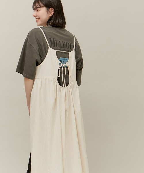 ROPE' PICNIC(ロペピクニック)の「バッグオープンキャミワンピース/リンクコーデ(ワンピース・レディース・ブラック/キナリ・38)」の3枚目の写真