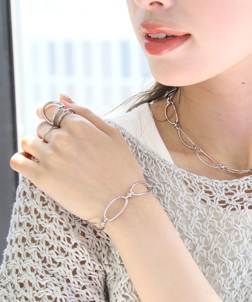 abaskdesign（アバスクデザイン）の「金属アレルギー対応 ボリュームチェーンステンレスブレスレット（ブレスレット・レディース・シルバー/ゴールド・FREE）」の11枚目の写真