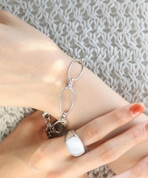 abaskdesign（アバスクデザイン）の「金属アレルギー対応 ボリュームチェーンステンレスブレスレット（ブレスレット・レディース・シルバー/ゴールド・FREE）」の10枚目の写真