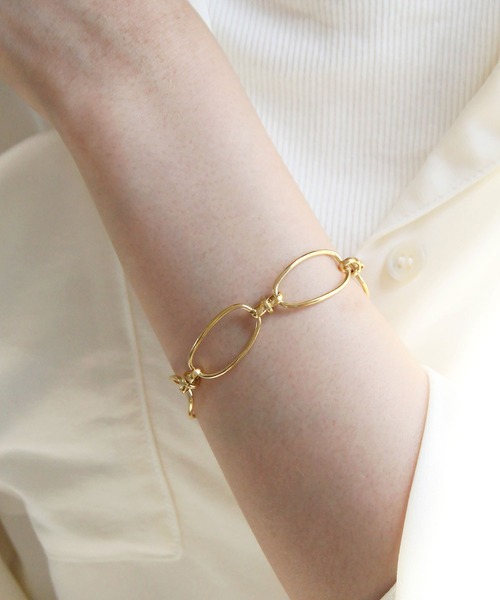 abaskdesign（アバスクデザイン）の「金属アレルギー対応 ボリュームチェーンステンレスブレスレット（ブレスレット・レディース・シルバー/ゴールド・FREE）」の7枚目の写真