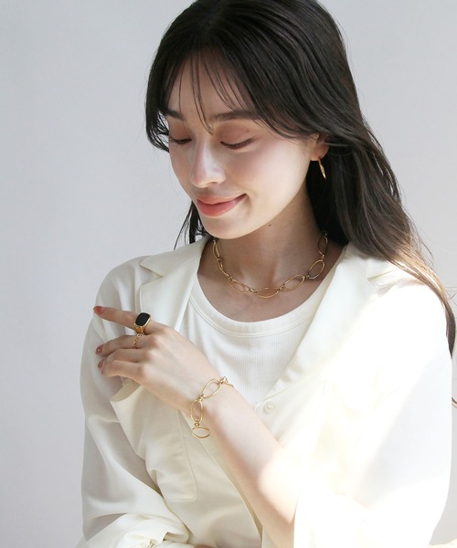 abaskdesign（アバスクデザイン）の「金属アレルギー対応 ボリュームチェーンステンレスブレスレット（ブレスレット・レディース・シルバー/ゴールド・FREE）」の6枚目の写真