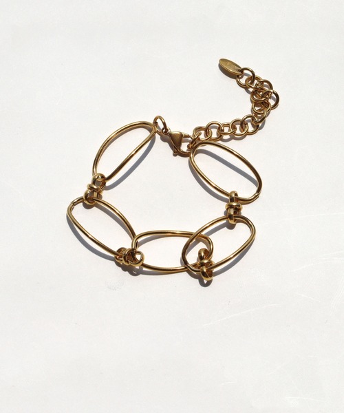 abaskdesign（アバスクデザイン）の「金属アレルギー対応 ボリュームチェーンステンレスブレスレット（ブレスレット・レディース・シルバー/ゴールド・FREE）」の4枚目の写真