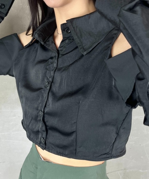 セオリー秋映え♡人気カットシャツブラウス ブラック セオリー秋