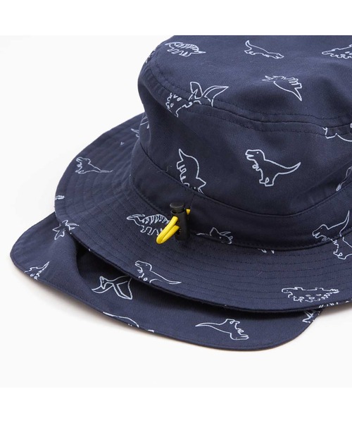 KP DECO(ケーピーデコ)の「恐竜柄の日よけ付き帽子(S~L)(ハット・キッズ・ベージュ/ネイビー・SMALL/LARGE/MEDIUM)」の4枚目の写真