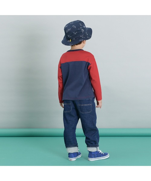 KP DECO(ケーピーデコ)の「恐竜柄の日よけ付き帽子(S~L)(ハット・キッズ・ベージュ/ネイビー・SMALL/LARGE/MEDIUM)」の7枚目の写真