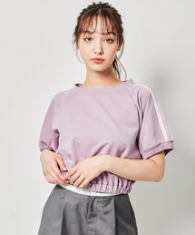 ライン入りクロップドスウェット