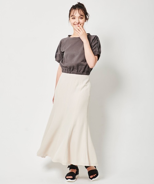 31 Sons de mode（トランテアン　ソン　ドゥ　モード）の「ライン入りクロップドスウェット（スウェット・レディース・ラベンダー/ベージュ/チャコールグレー・フリー）」の8枚目の写真