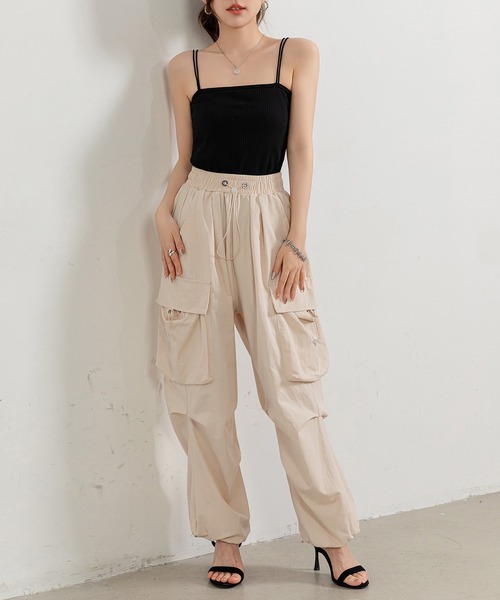 DAY CLOSET(デイ クローゼット)の「レディース ダブルストラップリブキャミソール(キャミソール・レディース・ブラック/ホワイト×ブルー/ホワイト×ブラック/ピンク系その他・FREE)」の20枚目の写真