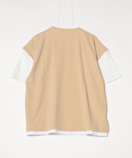 GERRY（ジェリー）の「GERRY ワンポイント刺繍 ベスト フェイクレイヤード 半袖 Tシャツ（Tシャツ/カットソー・メンズ・ブラック/ベージュ・L/M/LL）」の21枚目の写真