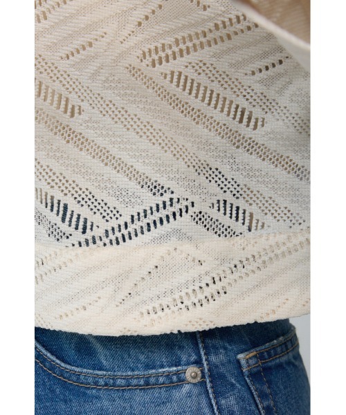 AZUL by moussy(アズールバイマウジー)の「ハーフスリーブクロップドレースシャツ(シャツ/ブラウス・レディース・ダークブラウン/ブラック/アイボリー・FREE)」の12枚目の写真