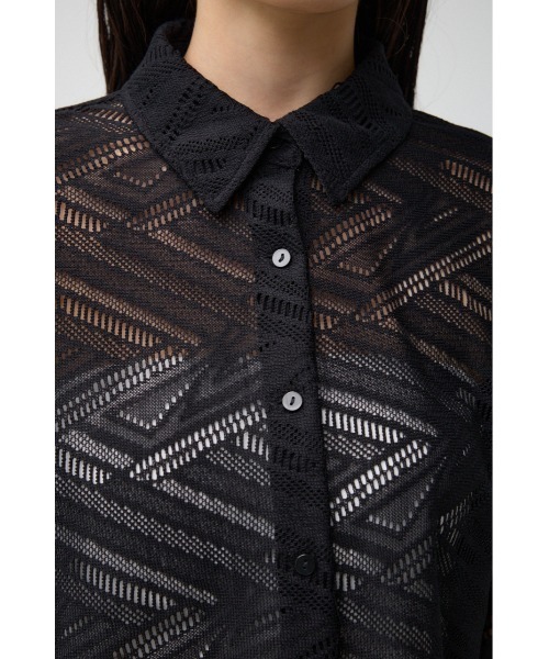 AZUL by moussy(アズールバイマウジー)の「ハーフスリーブクロップドレースシャツ(シャツ/ブラウス・レディース・ダークブラウン/ブラック/アイボリー・FREE)」の20枚目の写真