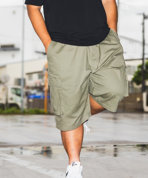 B&T CLUB(ビーティークラブ)の「ハーフパンツ 短パン メンズ 大きいサイズ ストレッチ 無地 カーゴ ショートパンツ B&T CLUB (ビーアンドティークラブ)(カーゴパンツ・メンズ・ブラック/カーキ/ベージュ・X1(3L~4L)/X2(4L~5L)/X3(6L~7L)/X4(8L~9L)/X5(9L~10L))」の16枚目の写真