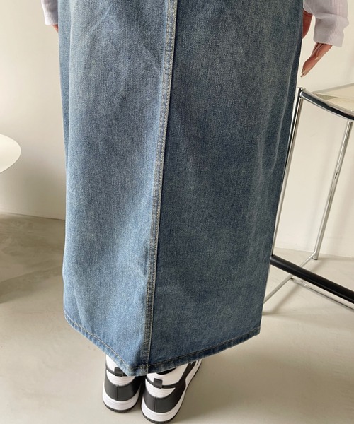 Ada.(エイダ)の「フロントスリット ミディ丈 デニムスカート(デニムスカート・レディース・インディゴブルー・S/M/L)」の8枚目の写真
