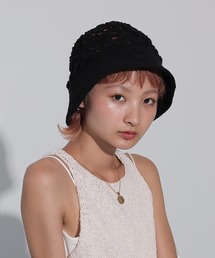 Monocoro toppi（モノコロトッピ）の「ゆるメッシュ透かし編み バケット ハット（ハット）」