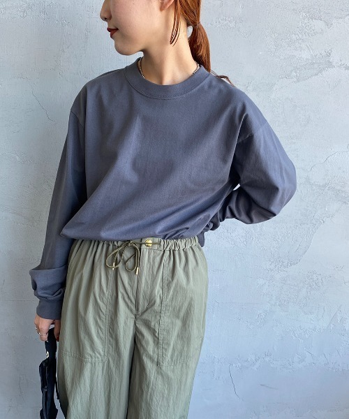 HANES（ヘインズ）の「[HANES/ヘインズ] BEEFY ロングスリーブパックTシャツ（Tシャツ/カットソー・レディース・ホワイト/ブラック/ダークグレー・M/L/XL/S）」の10枚目の写真