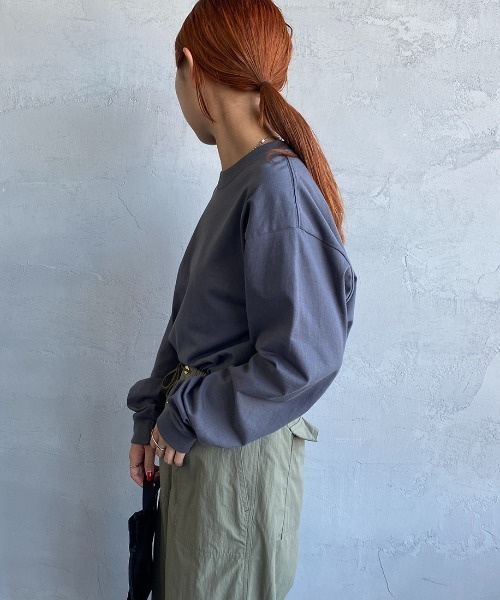 HANES（ヘインズ）の「[HANES/ヘインズ] BEEFY ロングスリーブパックTシャツ（Tシャツ/カットソー・レディース・ホワイト/ブラック/ダークグレー・M/L/XL/S）」の4枚目の写真