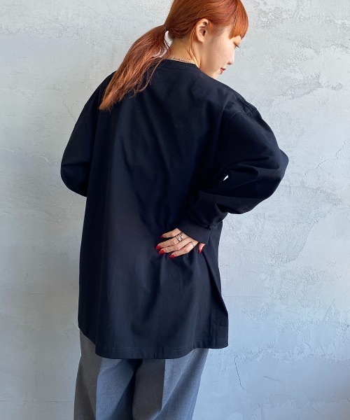 HANES（ヘインズ）の「[HANES/ヘインズ] BEEFY ロングスリーブパックTシャツ（Tシャツ/カットソー・レディース・ホワイト/ブラック/ダークグレー・M/L/XL/S）」の21枚目の写真