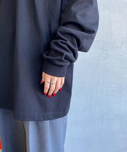 HANES（ヘインズ）の「[HANES/ヘインズ] BEEFY ロングスリーブパックTシャツ（Tシャツ/カットソー・レディース・ホワイト/ブラック/ダークグレー・M/L/XL/S）」の15枚目の写真