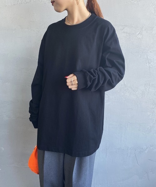 HANES（ヘインズ）の「[HANES/ヘインズ] BEEFY ロングスリーブパックTシャツ（Tシャツ/カットソー・レディース・ホワイト/ブラック/ダークグレー・M/L/XL/S）」の19枚目の写真